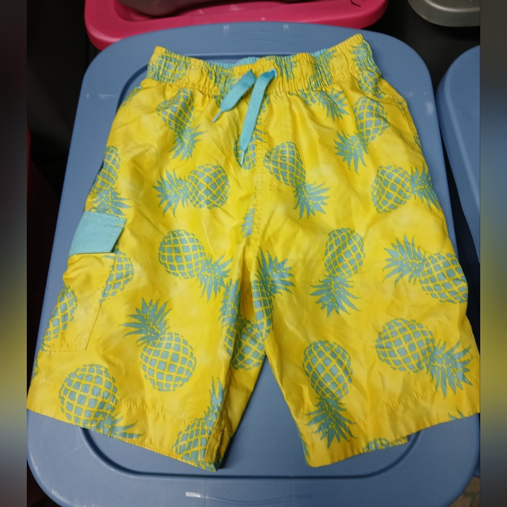 Yellow Pineapple Print Shorts